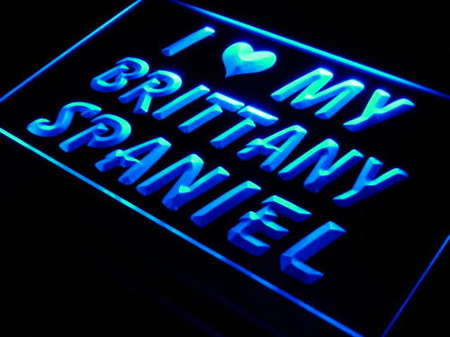 I Love Brittany Spaniel Dog Pet Neon Light Sign